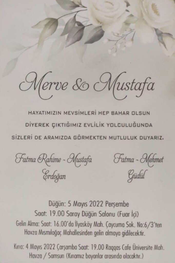 Merve ERDOĞAN & Mustafa GÜDÜL'ün Düğün Törenine Davetlisiniz